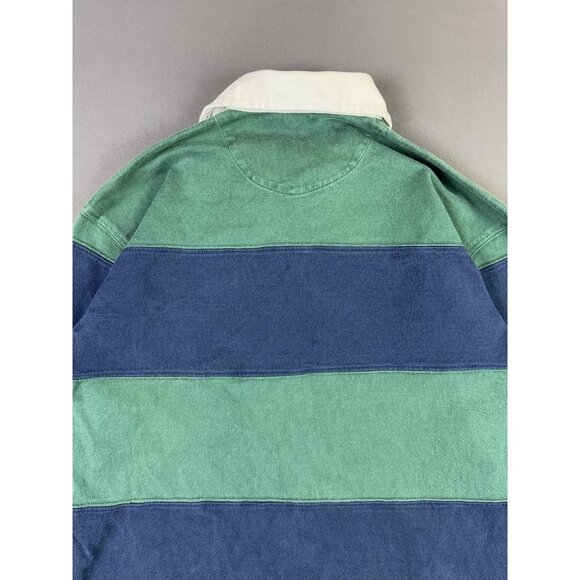 Rare Vintage Y2K Polo Ralph Lauren Rugby Blue Green Stripes Streetwear Hype Kids - Picture 6 of 12